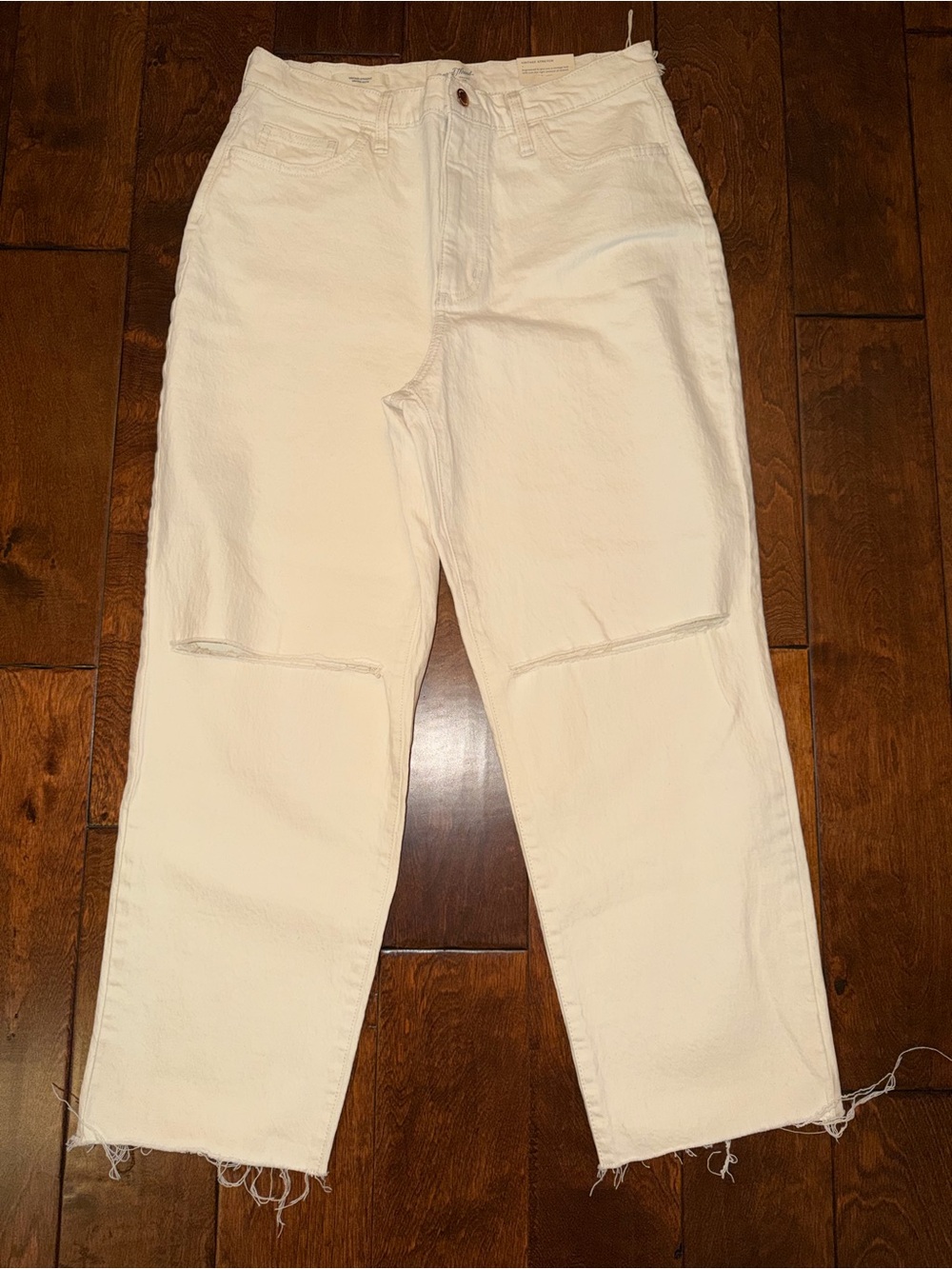 Universal Thread Cream High-Rise Straight Crop Jeans